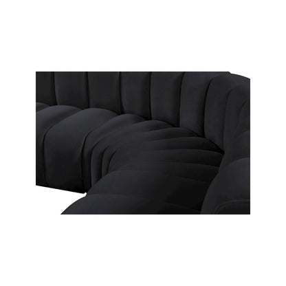 Arc Black Velvet Modular Sofa
