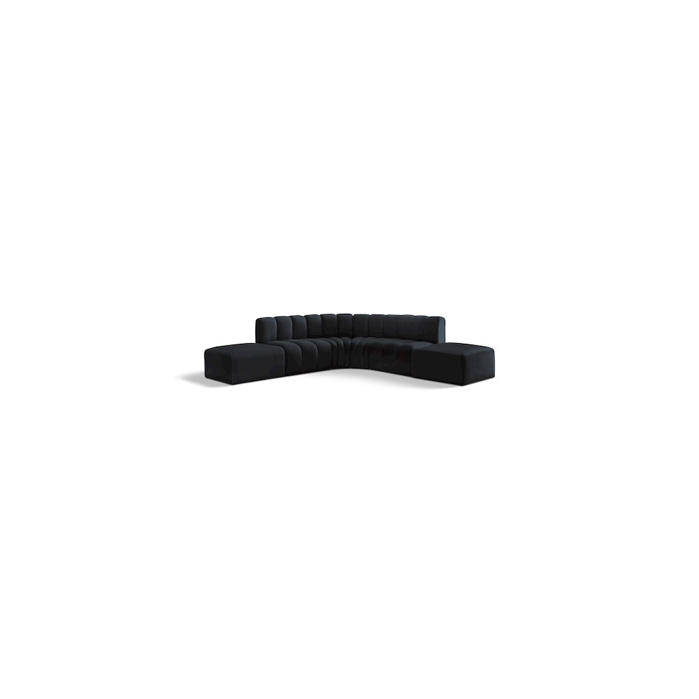 Arc Black Velvet Modular Sofa