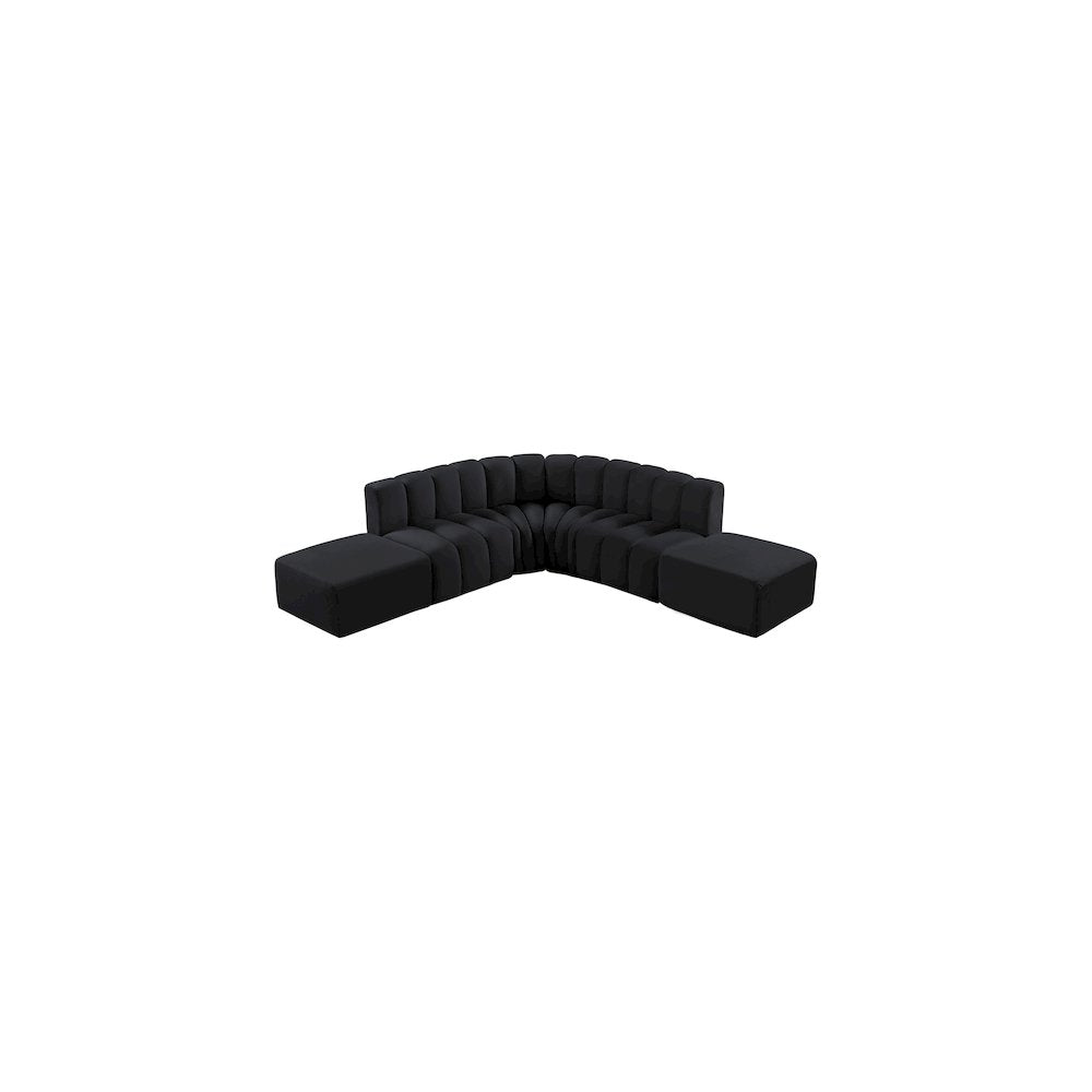 Arc Black Velvet Modular Sofa
