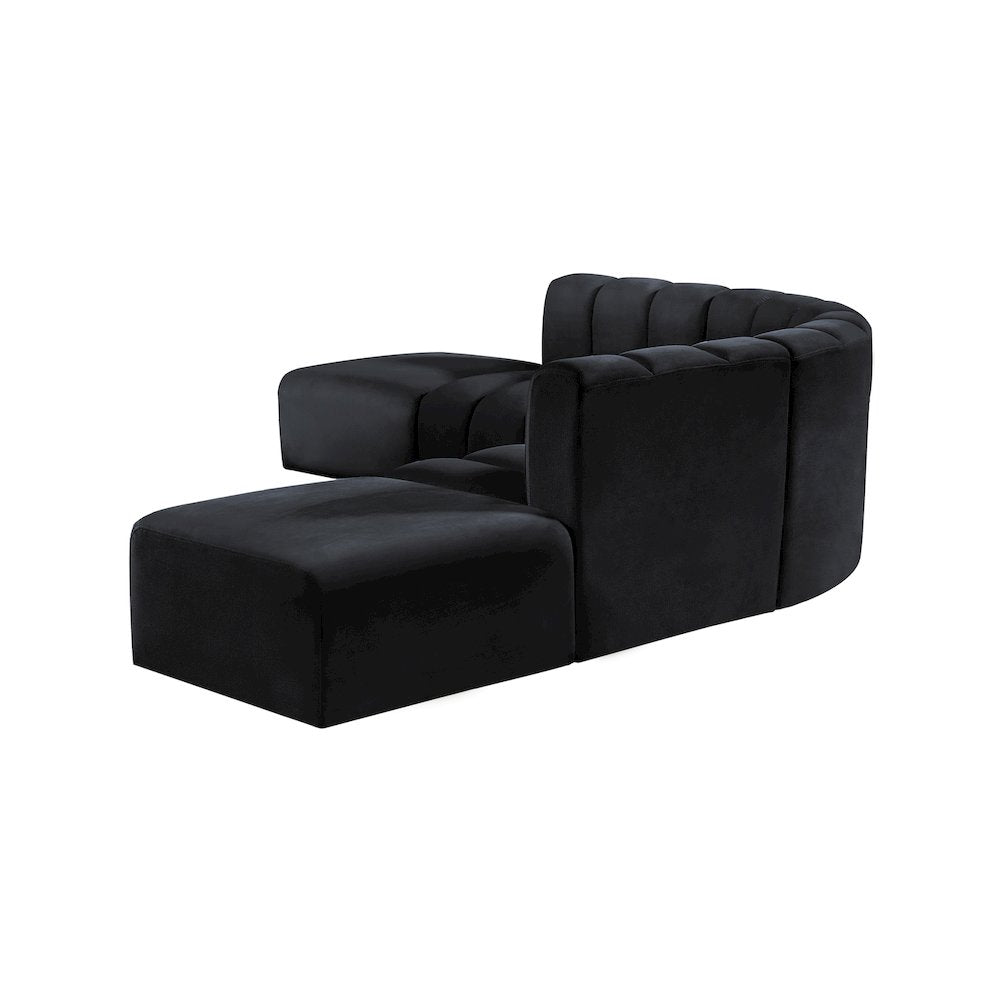 Arc Black Velvet Modular Sofa