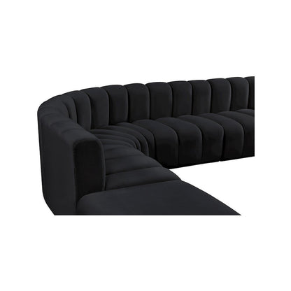 Arc Black Velvet Modular Sofa