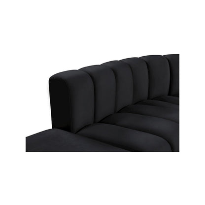 Arc Black Velvet Modular Sofa