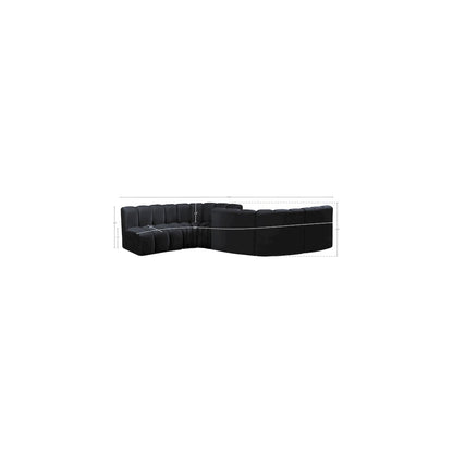 Arc Black Velvet Modular Sofa