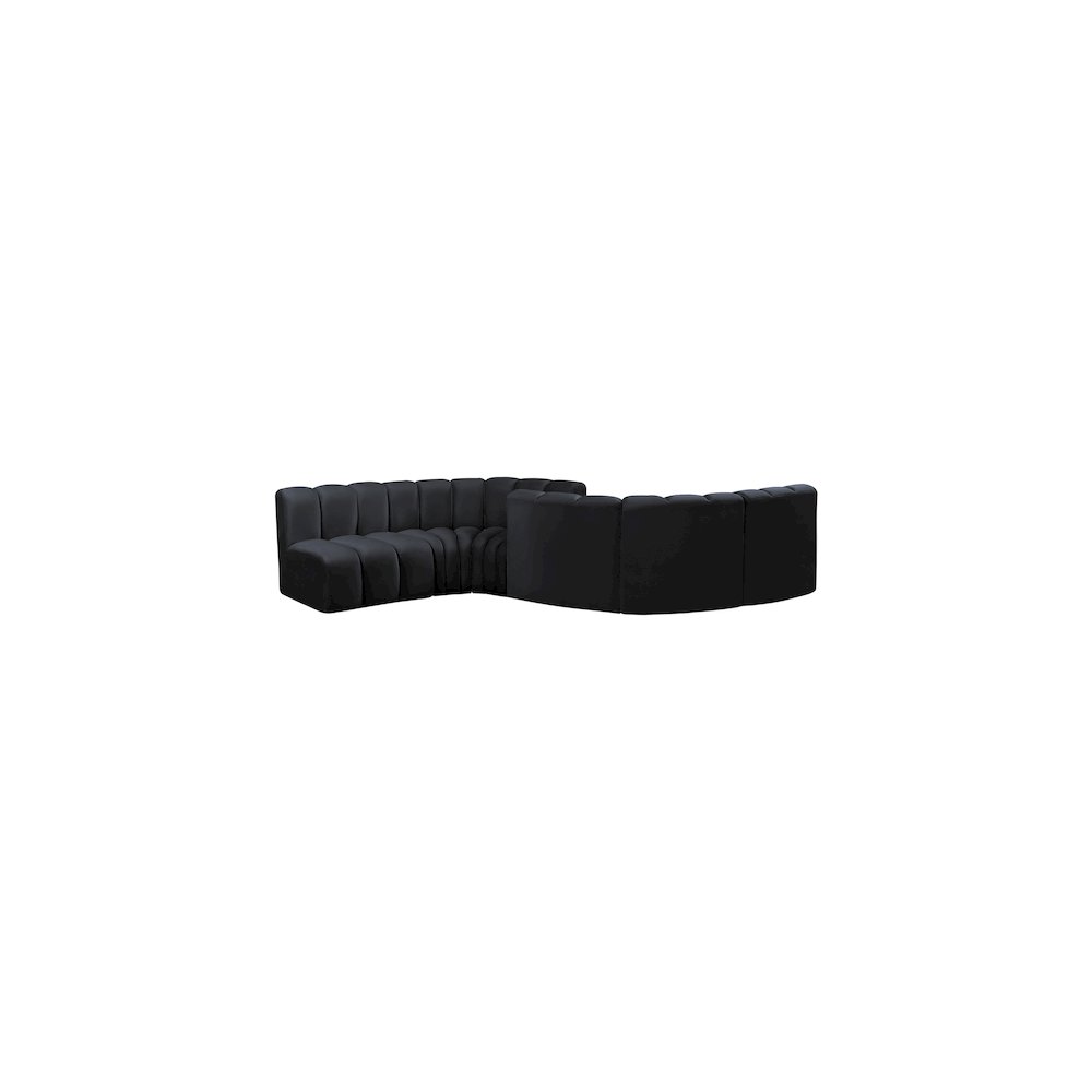 Arc Black Velvet Modular Sofa