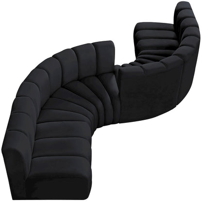 Arc Black Velvet Modular Sofa