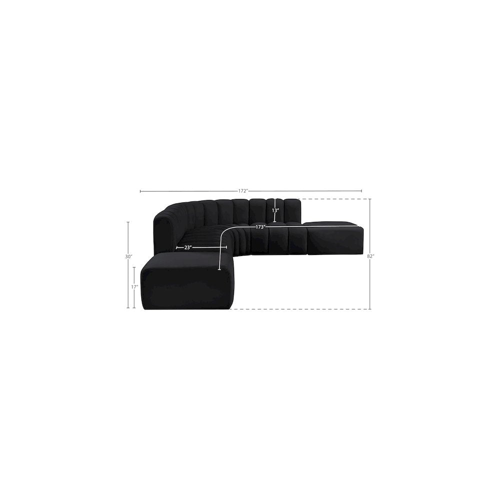 Arc Black Velvet Modular Sofa