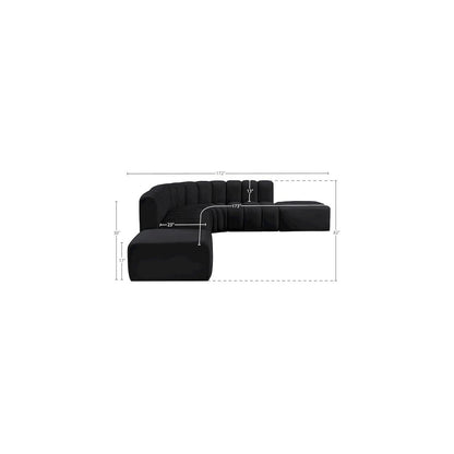 Arc Black Velvet Modular Sofa