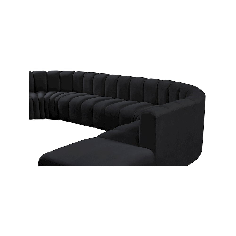 Arc Black Velvet Modular Sofa