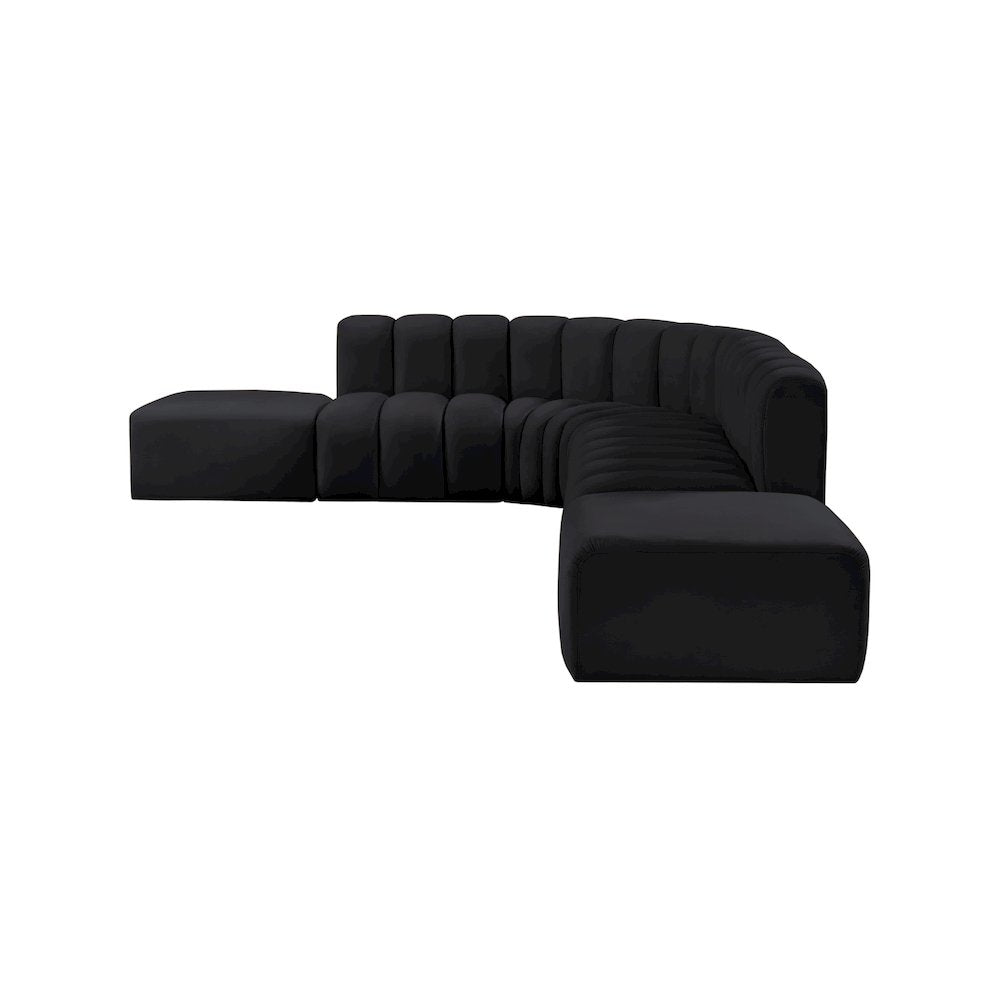 Arc Black Velvet Modular Sofa
