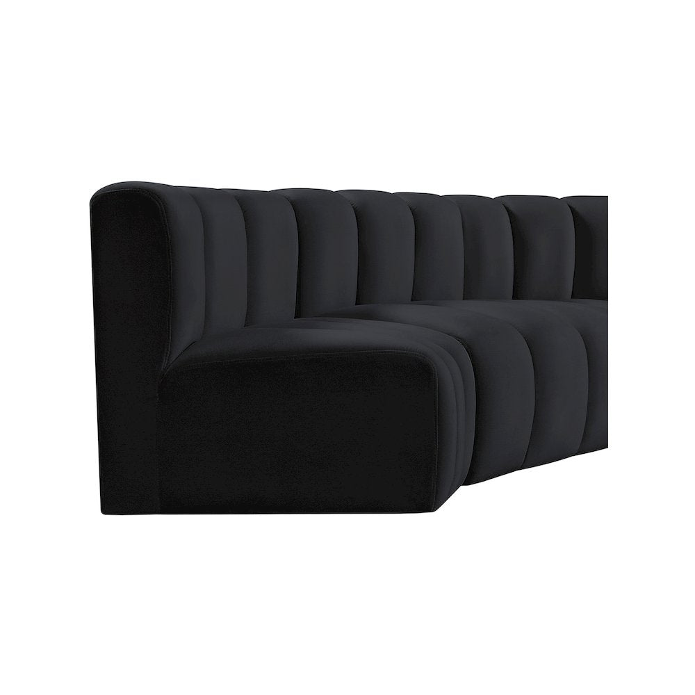 Arc Black Velvet Modular Sofa