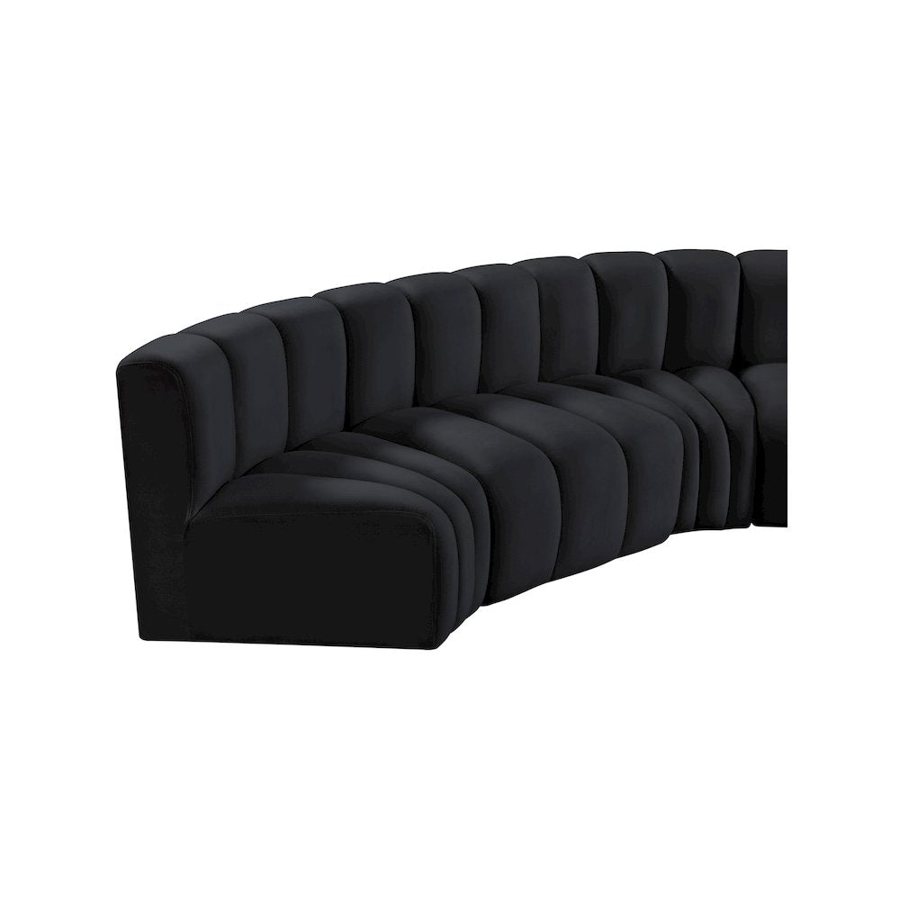 Arc Black Velvet Modular Sofa
