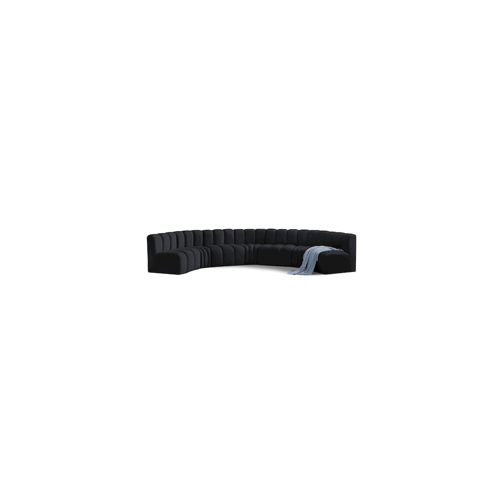 Arc Black Velvet Modular Sofa