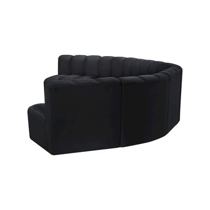 Arc Black Velvet Modular Sofa