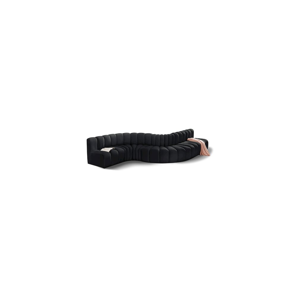 Arc Black Velvet Modular Sofa