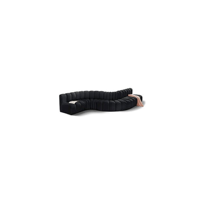Arc Black Velvet Modular Sofa