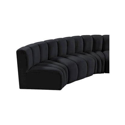 Arc Black Velvet Modular Sofa