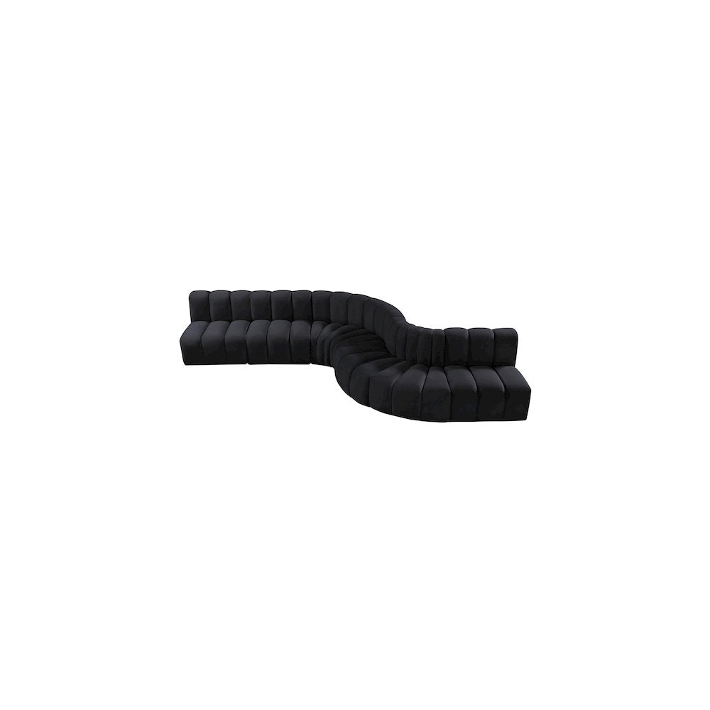 Arc Black Velvet Modular Sofa