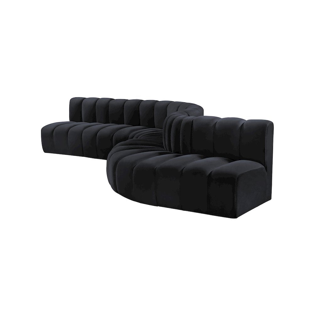 Arc Black Velvet Modular Sofa