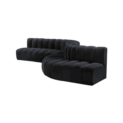 Arc Black Velvet Modular Sofa