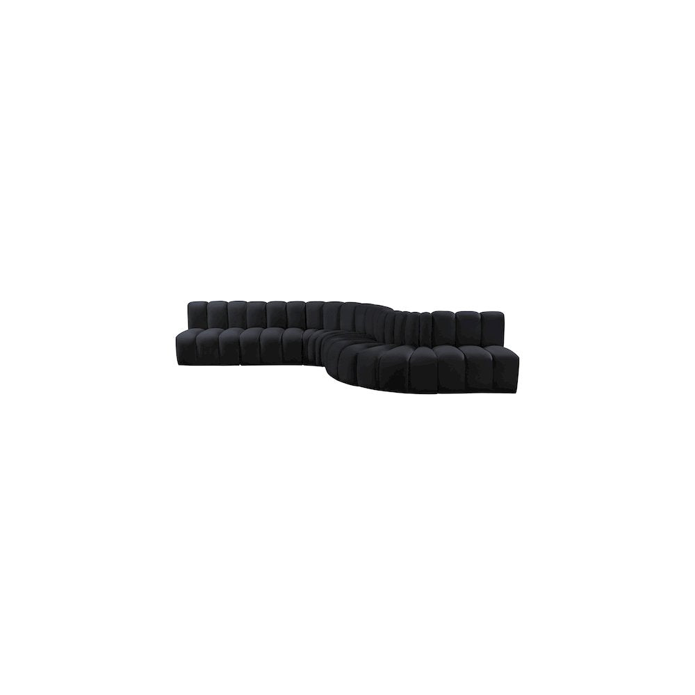 Arc Black Velvet Modular Sofa