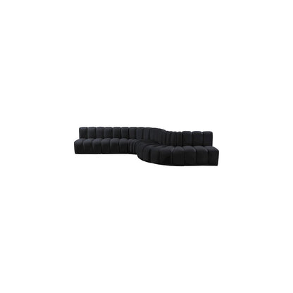 Arc Black Velvet Modular Sofa