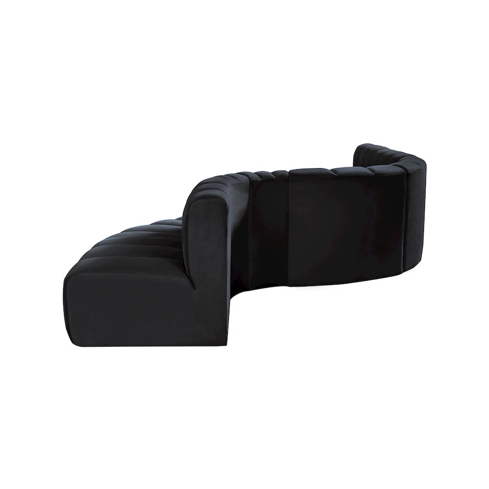 Arc Black Velvet Modular Sofa