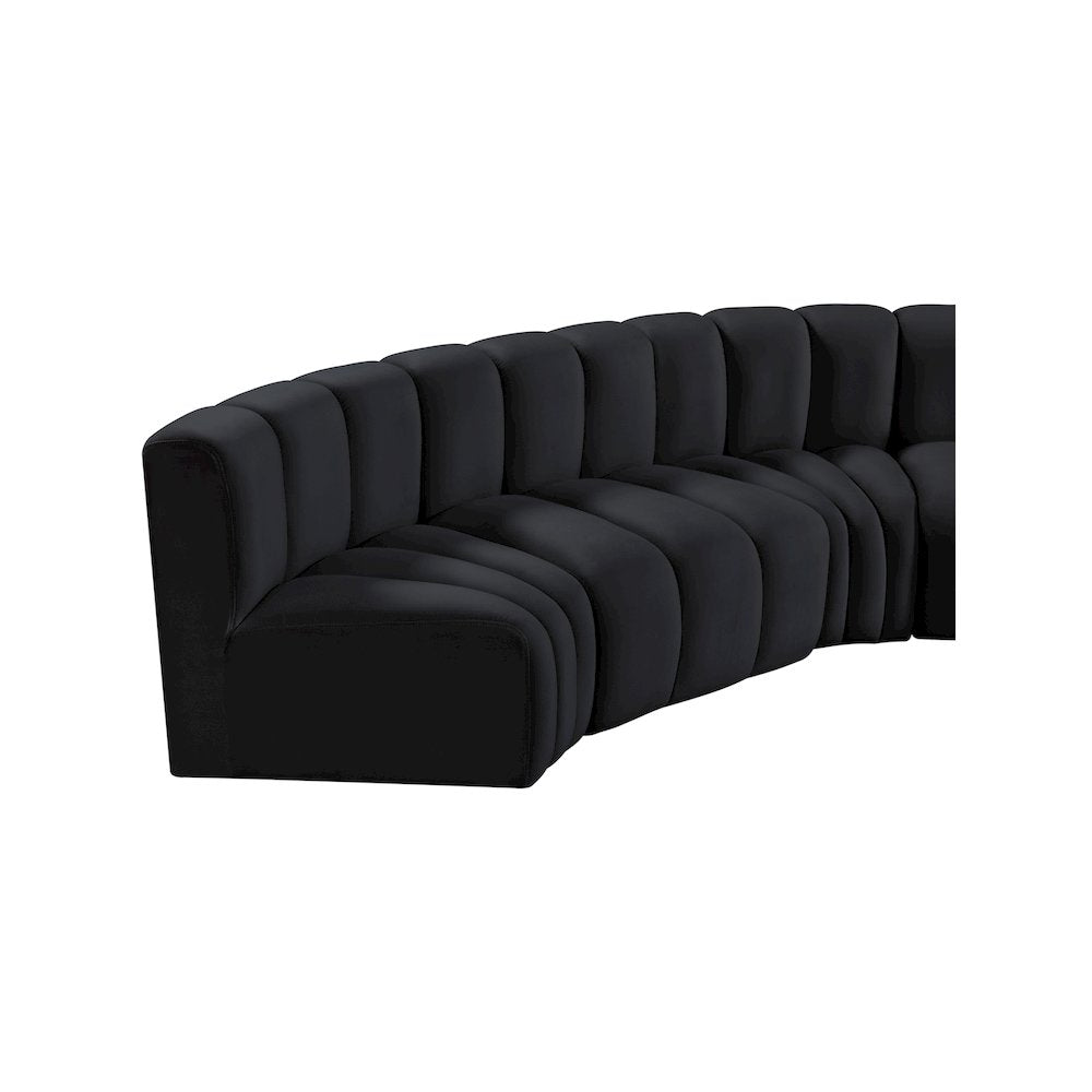 Arc Black Velvet Modular Sofa