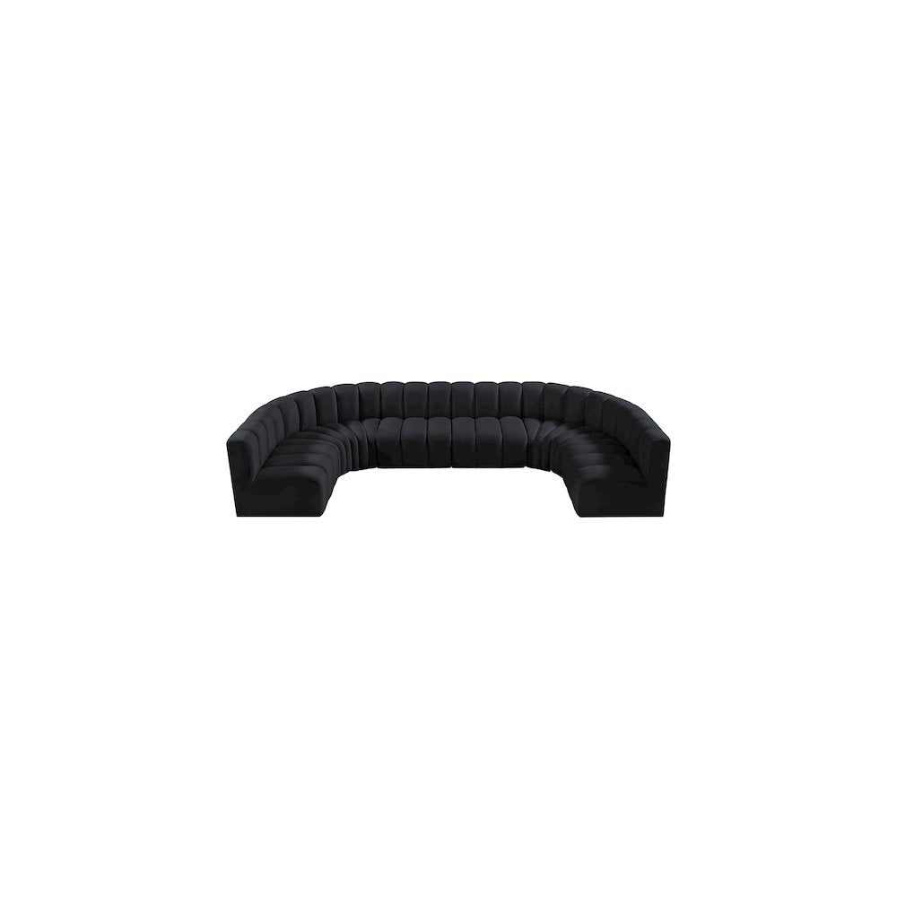 Arc Black Velvet Modular Sofa