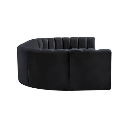Arc Black Velvet Modular Sofa