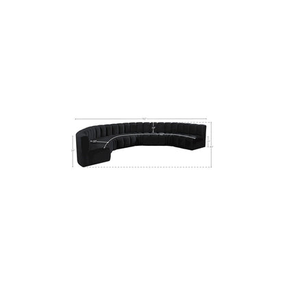 Arc Black Velvet Modular Sofa