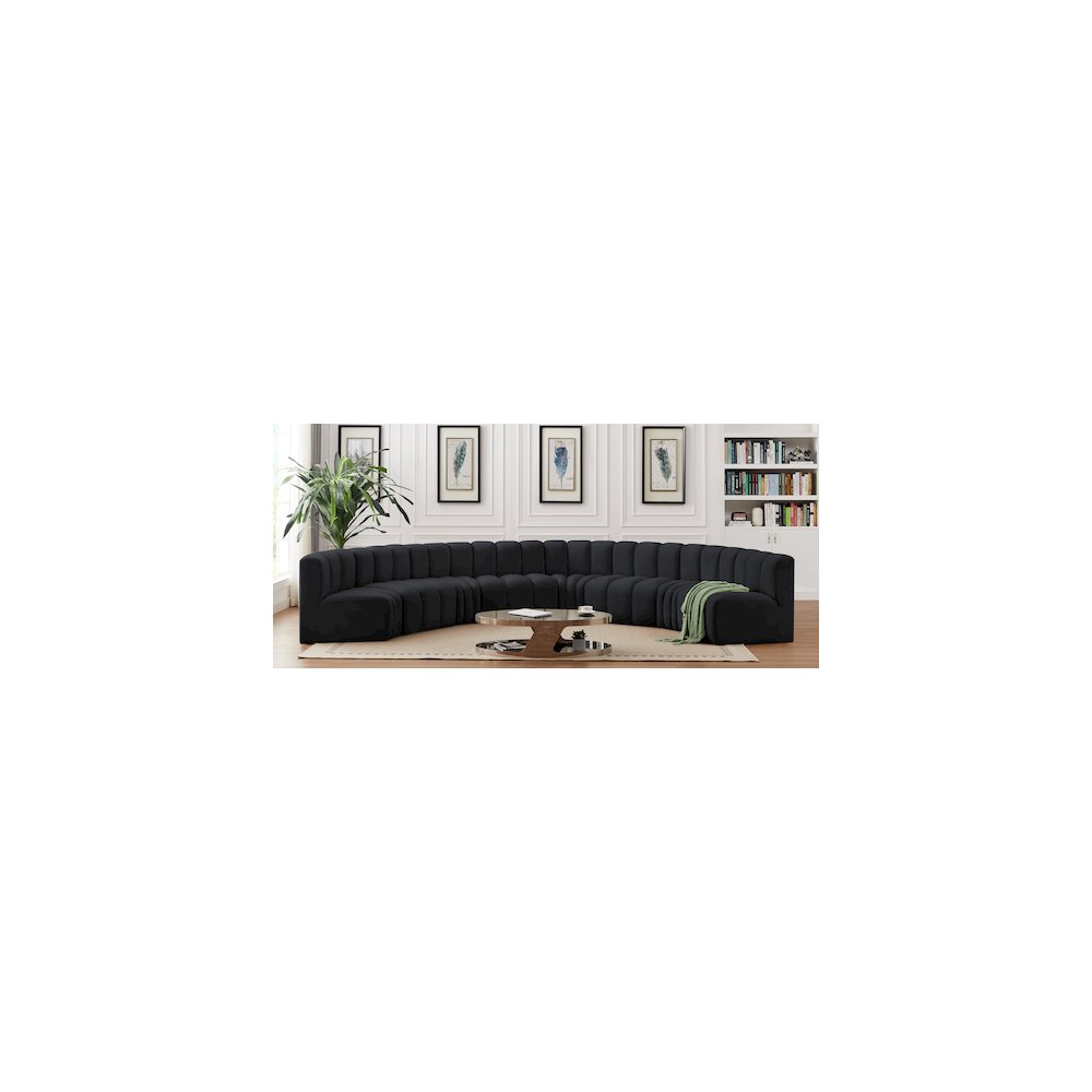 Arc Black Velvet Modular Sofa