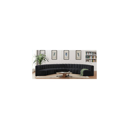 Arc Black Velvet Modular Sofa