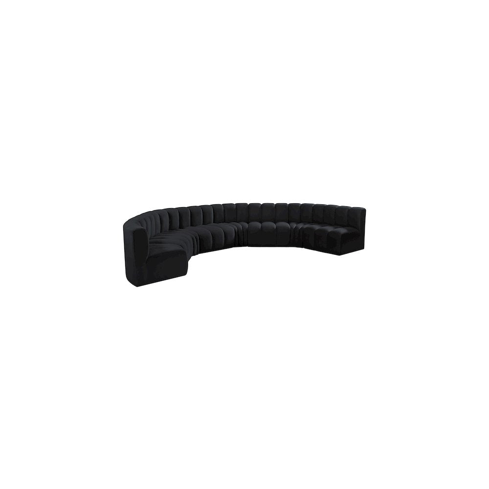 Arc Black Velvet Modular Sofa
