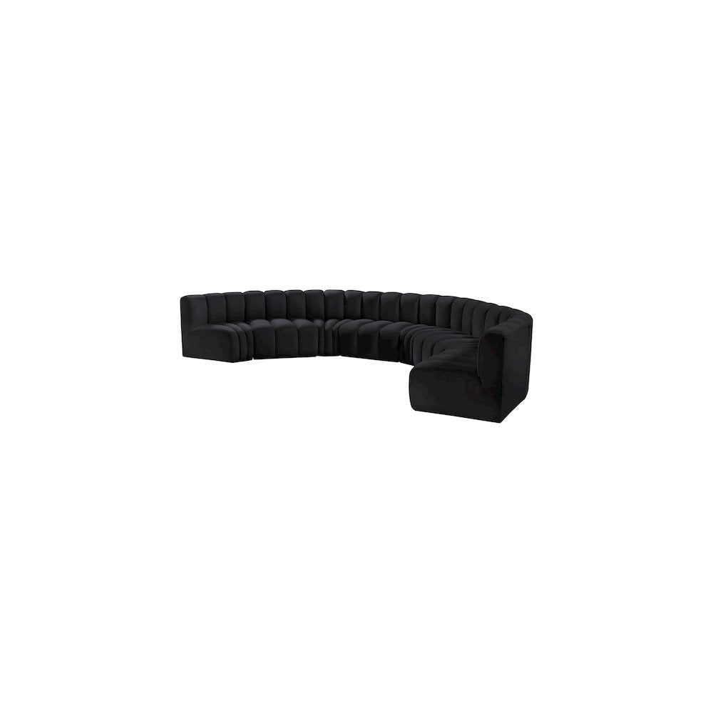 Arc Black Velvet Modular Sofa