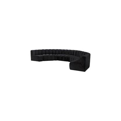 Arc Black Velvet Modular Sofa