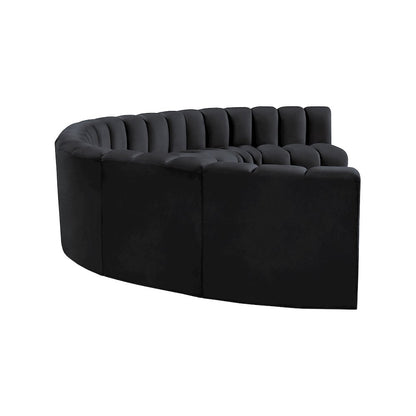 Arc Black Velvet Modular Sofa