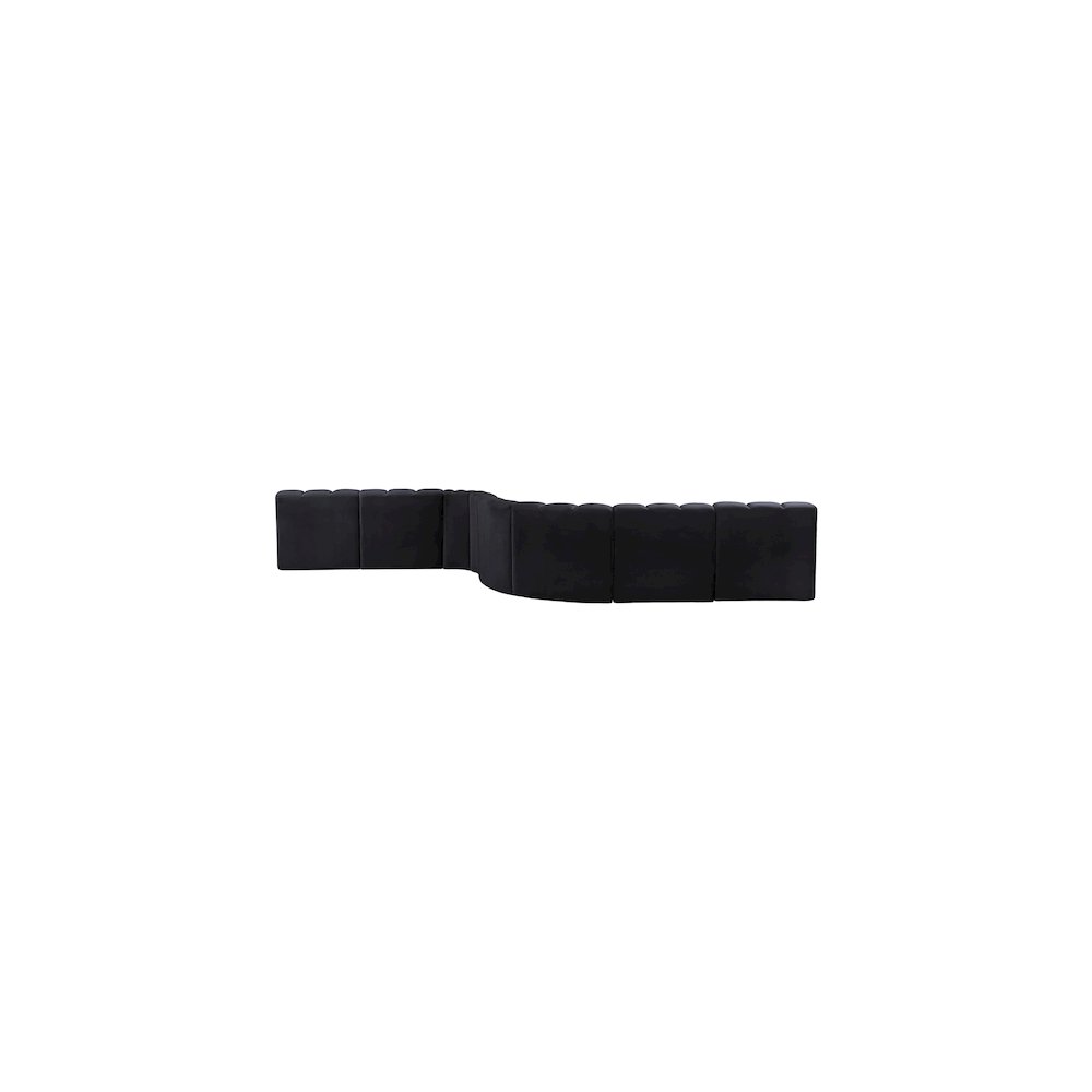 Arc Black Velvet Modular Sofa