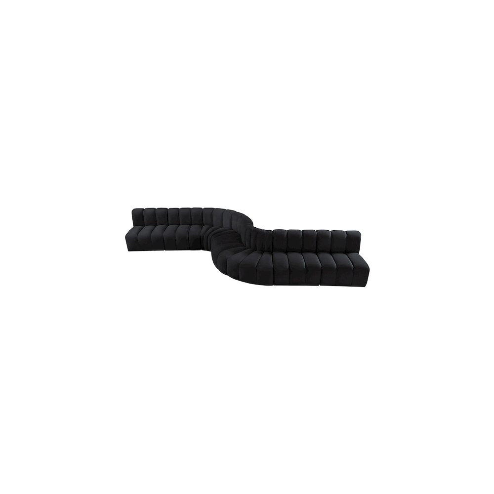 Arc Black Velvet Modular Sofa