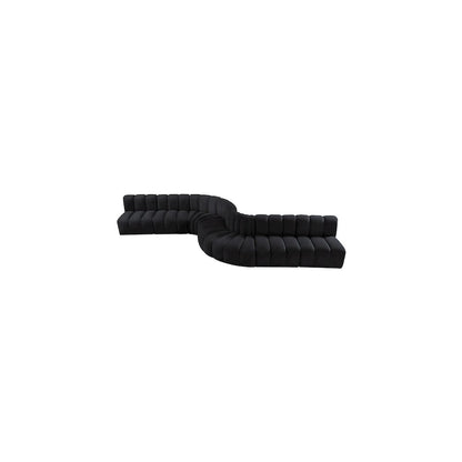 Arc Black Velvet Modular Sofa