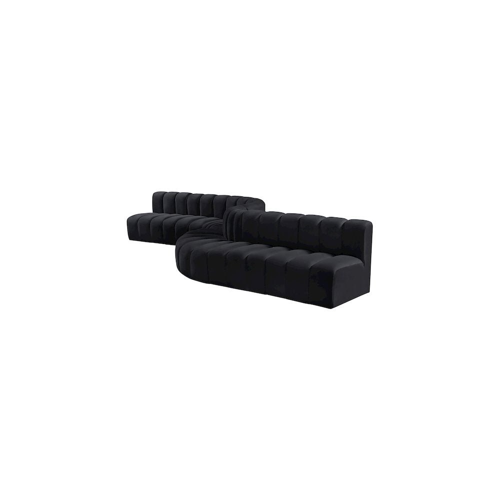 Arc Black Velvet Modular Sofa
