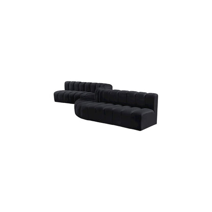 Arc Black Velvet Modular Sofa