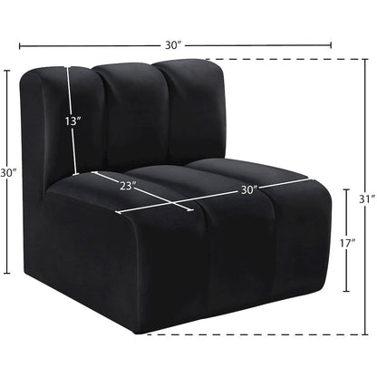 Arc Black Velvet Straight Chair