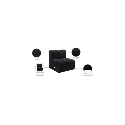 Arc Black Velvet Straight Chair