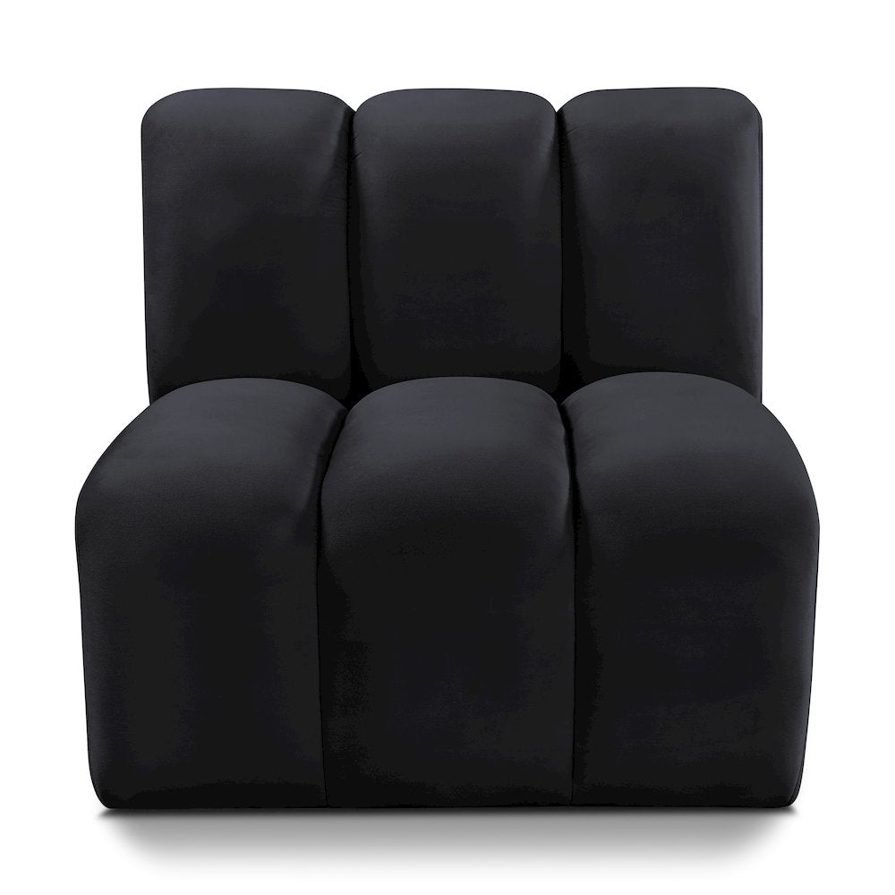 Arc Black Velvet Straight Chair