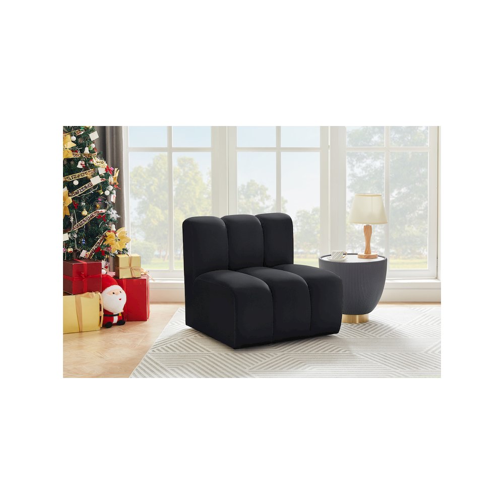 Arc Black Velvet Straight Chair