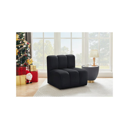 Arc Black Velvet Straight Chair