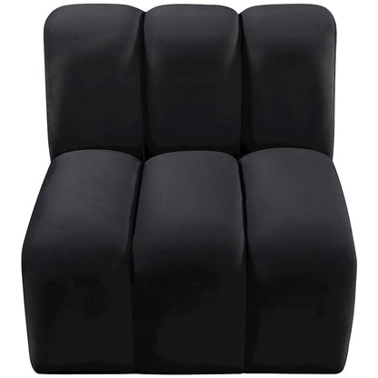 Arc Black Velvet Straight Chair