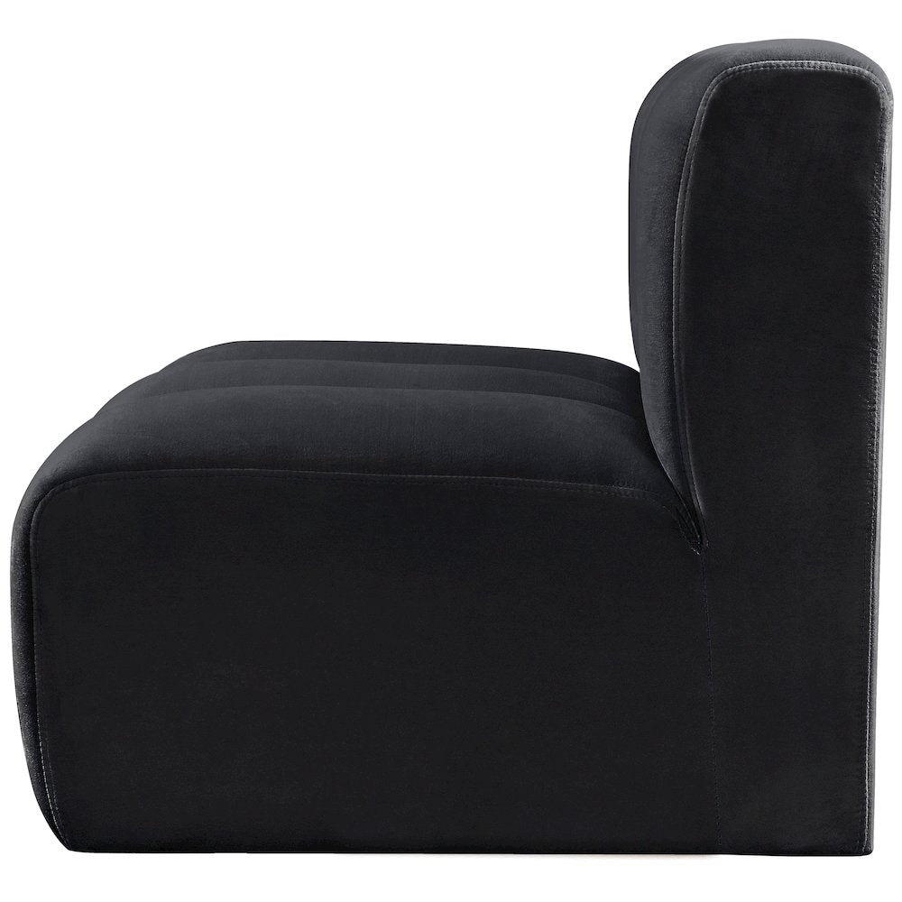 Arc Black Velvet Straight Chair