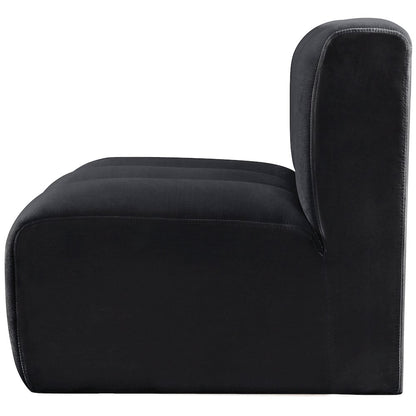 Arc Black Velvet Straight Chair