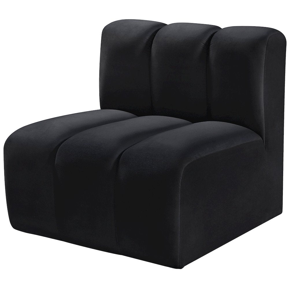 Arc Black Velvet Straight Chair
